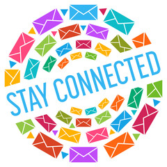 Stay Connected Envelope Colorful Circular Badge Style 