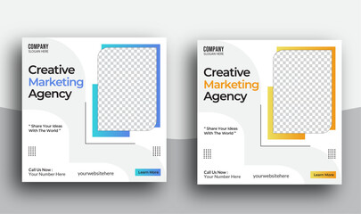 Professional Digital Marketing Agency social media post banner template set vector design,Corporate social media banner design	
