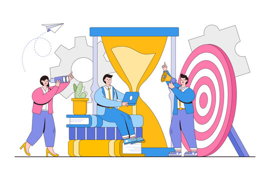 Teamwork, cooperation, partnership, business promotion and development concept. Outline design style minimal vector illustration for landing page, web banner, infographics, hero images