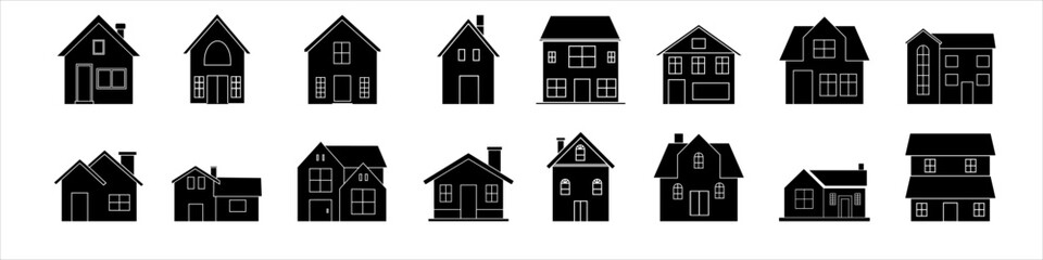 Home icon vector set. House illustration sign collection. Hotel symbol or logo.