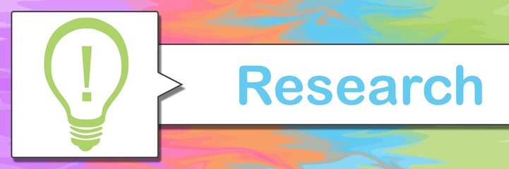 Research Colorful Square Rectangle Bulb Text