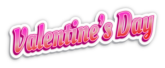 Isolated Valentine's Day 3D Gradient Text