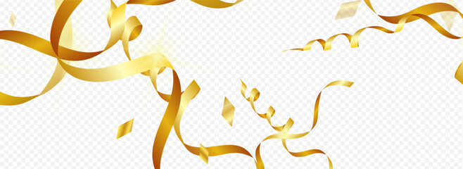 Yellow Streamer Falling Vector Panoramic