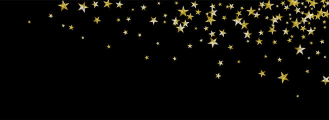 Golden Space Vector Black Panoramic Background.