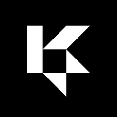 Letter K bolt abstract logo design