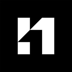 Letter N1 creative negative space logo design