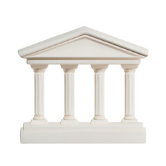 Obraz premium Render of antique columns icon in Greek form. For the image of the bank. Vector illustration in 3d style
