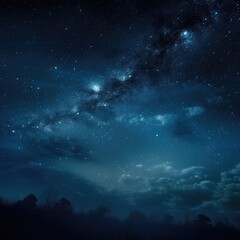Naklejka na ściany i meble Night sky with stars and milky. Generative AI