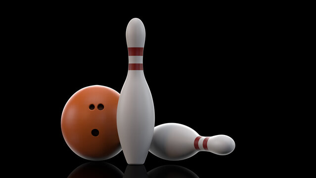 3D Illustration of Bowling Scene