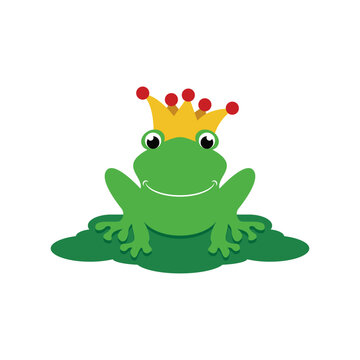 King frog logo icon template design