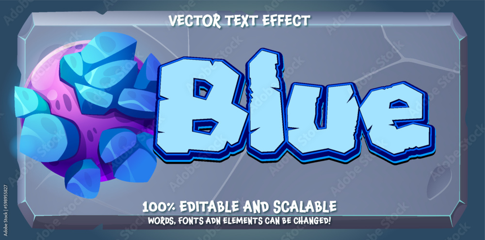 Aufkleber blue text effect template with abstract font style use for brand and logo vector illustration. abstr