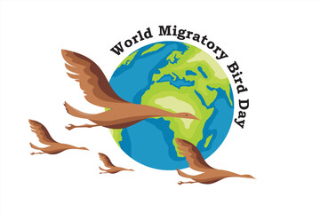 World Migratory Bird Day vector illustration