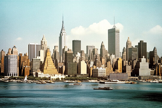 A 70s photo of New York skyline - generative AI