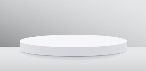 Round ceramic pedestal, product display stand, 3d illustration