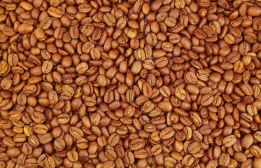 Roasted coffee beans as background