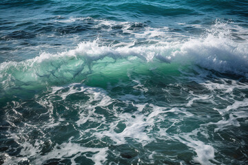 Fototapeta na wymiar Fond d'écran sur une vague dans l'océan » IA générative