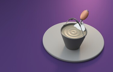 Bucket with Cement. 3D Illustration
