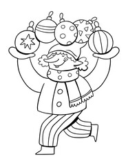 Christmas illustration with elf for decoration design. Invitation card design. Happy new year.