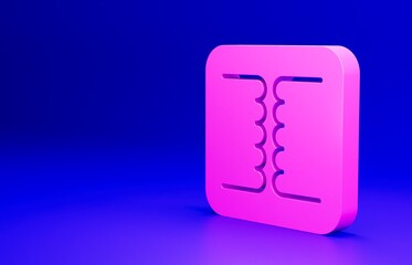Pink Electrical transformer icon isolated on blue background. Minimalism concept. 3D render illustration