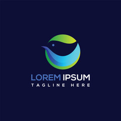 Modern Blue Bird Logo Template