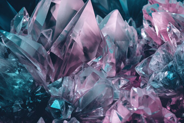 Fond d'écran de pierres cristal roses et violettes » IA générative