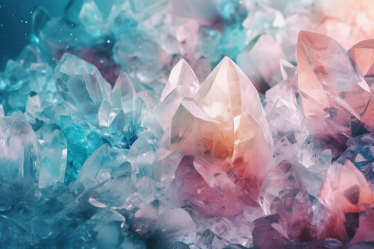Fond d'écran de pierres cristal colorées » IA générative