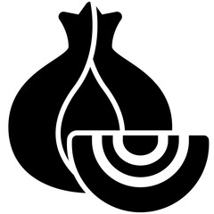 onion black solid icon