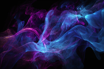 Obraz premium Fond d'écran avec des fumées violettes sur fond noir » IA générative