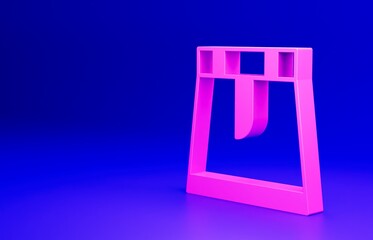 Pink Skirt icon isolated on blue background. Minimalism concept. 3D render illustration