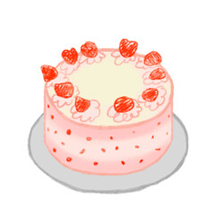 Drawing cake isolated vector kids childs style 