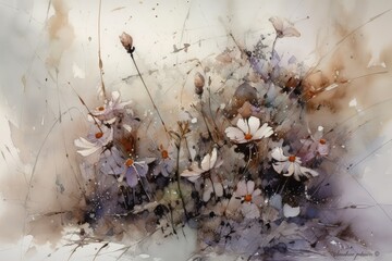 Amazing abstract flowers in pastel colors
