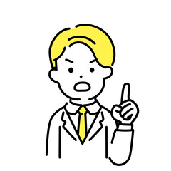 かわいい人物のイラストシリーズ _ 男性のオフィスワーカー _ 注意　