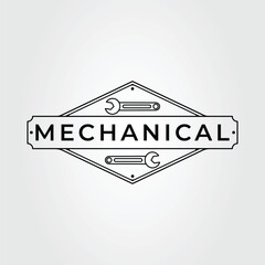 wrench or spanner for mechanical engineering logo vector illustration design