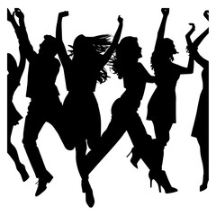 party silhouette vector design black and white
