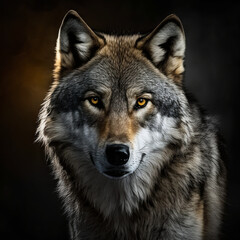 Naklejka na ściany i meble gray wolf portrait