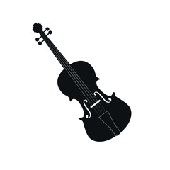 Obraz premium Silhouette of a violin isolated on white background. Music concept. Vector stock