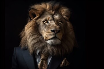 Fototapeta premium AI generated Animal in formal Suit Portrait