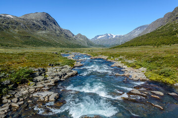 Fluss im Leirungsdalen, Jotunheimen Nationalpark, Norwegen