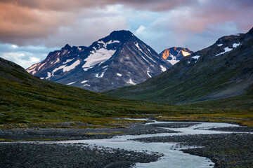 Visdalen nahe Spiterstulen im Abendlicht, Jotunheimen Nationalpark, Norwegen