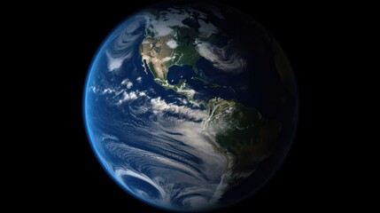 Fototapeta na wymiar Planet Earth cutvature. Aerial view of blue planet from space. Generative AI