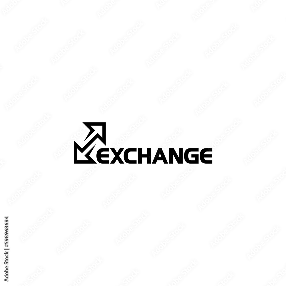 Poster exchange word icon. double reverse arrow, replace icon isolated on white background