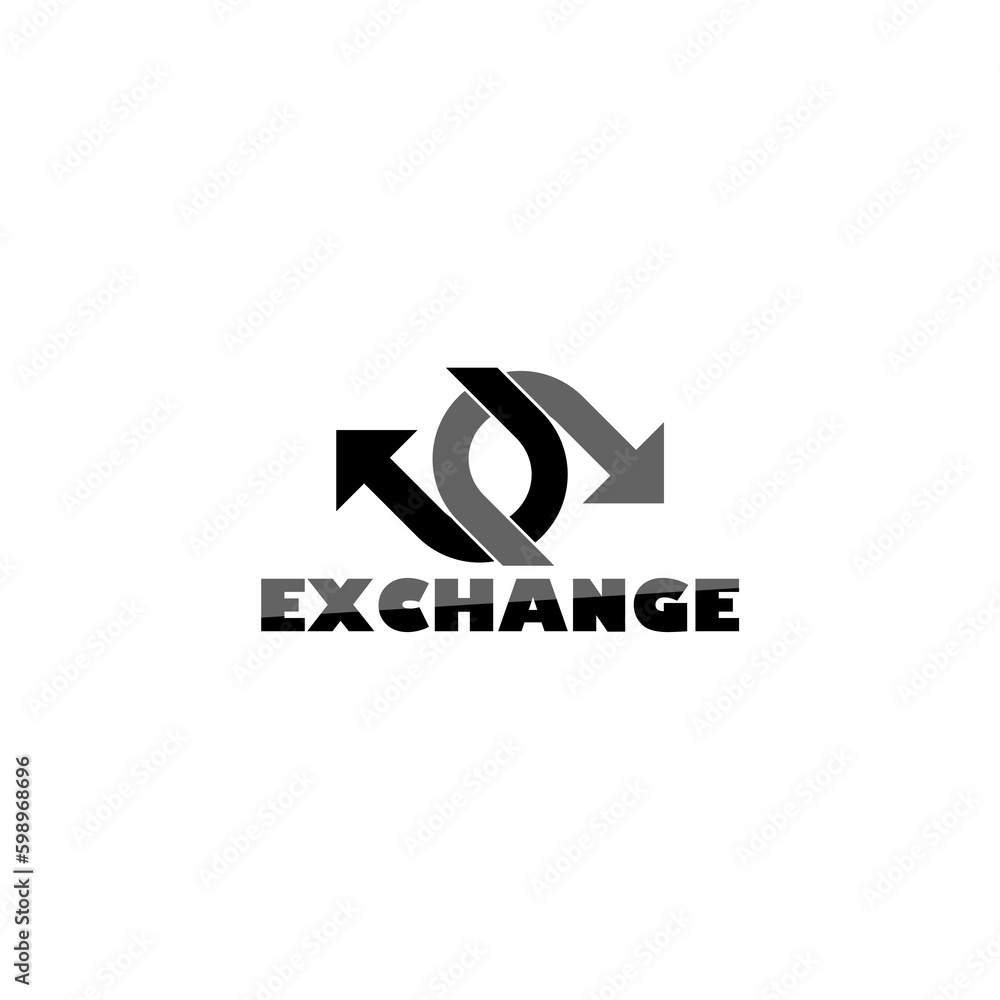 Poster exchange word icon. double reverse arrow, replace icon isolated on white background