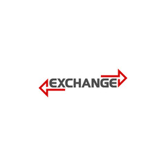 Exchange word icon. Double reverse arrow, replace icon isolated on white background