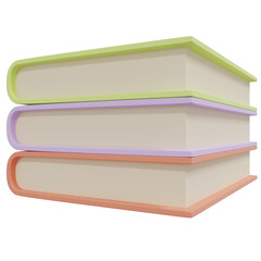 3D rendering hardcover book stacking