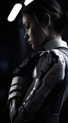 Female Model with bionic limb - AI Generated