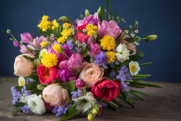 bouquet of tulips and eggs