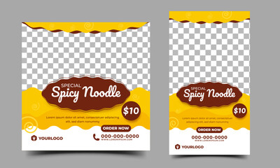 Special food menu promotion social media post and story template design