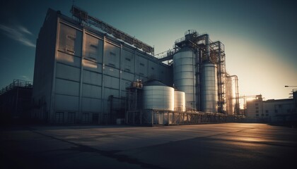 Obraz premium Industrial factory, Generative AI