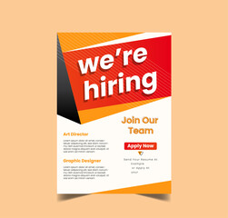 We are hiring flyer design template. We are Hiring job Poster Design, Job Vacancy Leaflet Template.