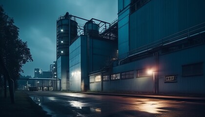 Obraz premium Industrial factory, Generative AI